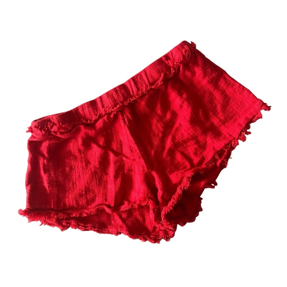 Free People Boho Shorts Frayed Hem Pull-On Red Size S